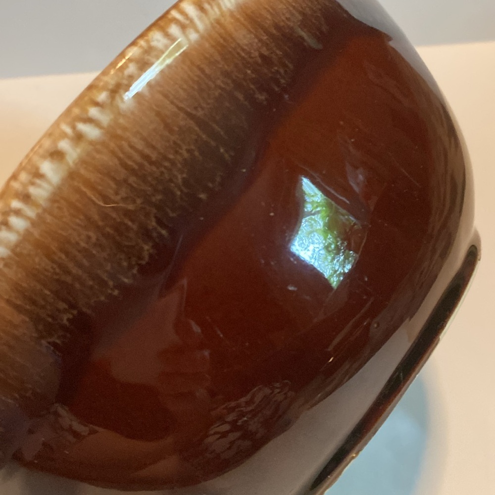 McCoy Brown Drip Glaze 8” Vintage Pottery Mixing Bowl - Picture 7 of 12